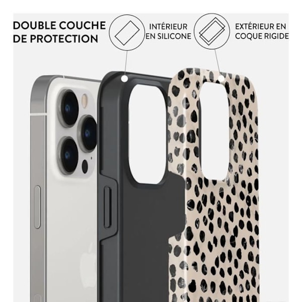 Coque - BURGA - Mandel Latte - iPhone 14 Pro Max - Stötsäker - Optimal skydd Svart