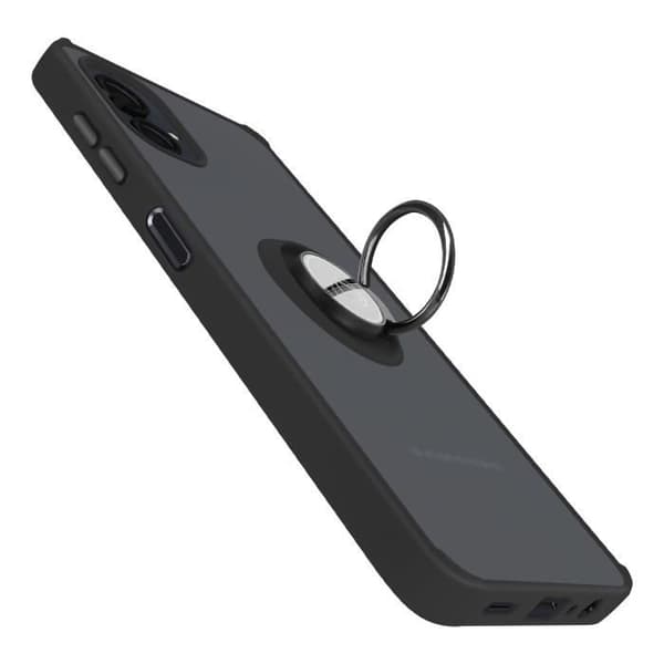 Coque til Samsung Galaxy A06 - Metallring - Stødabsorberende - Video Støtte - Sort Svart