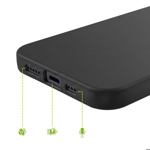 Silicone Cover til iPhone 14 med Diskret og Stødabsorberende Beskyttelse Mayaxess Sort Svart