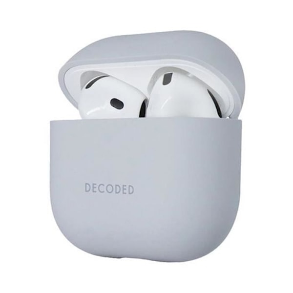 AirPods 4: Shockproof Silikonkotelo LED-indikaattorilla, Decoded Harmaa Grå