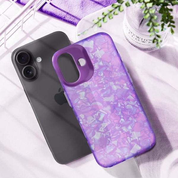 Fodral till iPhone 16 Plus Stötsäker Mjuk Tutti Frutti Lila Lila