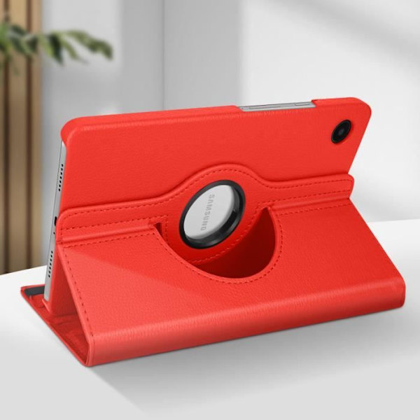 Folio-kotelo - AVIZAR - Samsung Galaxy Tab A9 - Punainen - Kääntyvä tuki 360° - Kattava suojaus Röd