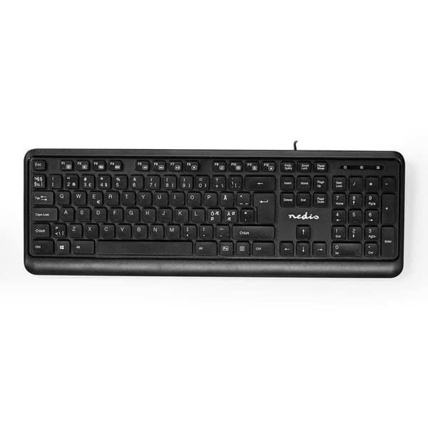 Kabeltastatur - Nedis - KBMU200BKND - USB - Multimedie - QWERTY - Sort
