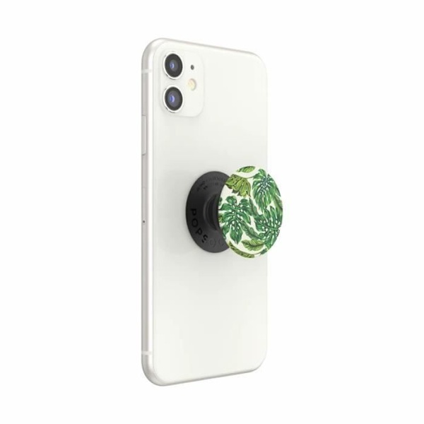 Popsockets Monstera Deliciosa smartphone greb - grøn/hvid - 39,74x7x24,25 mm