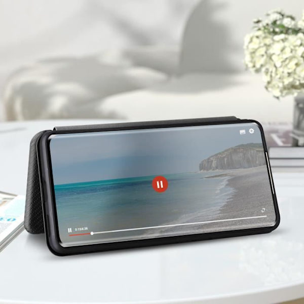 Kotelo Honor Magic 6 Lite 5G:lle - AVIZAR - Hiilikuitu - Korttikotelo - Musta Svart