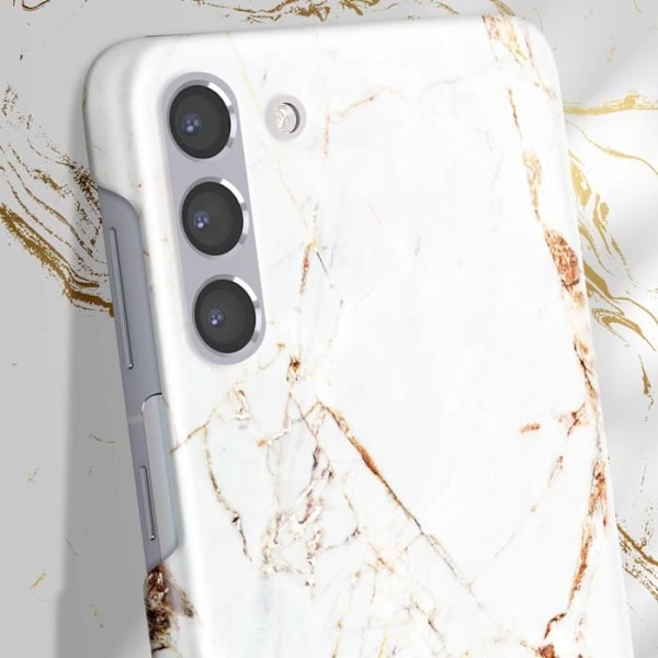 Fodral till Samsung S21 Plus Marbled Luxury Ultra Thin Carrara Gold iDeal of Sweden White
