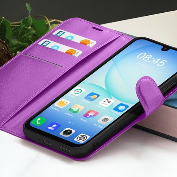 Pungetui - ZANAÉ - Samsung Galaxy A17 - Lilla - Horizontalt Stativ - Magnetisk Lukning Violett