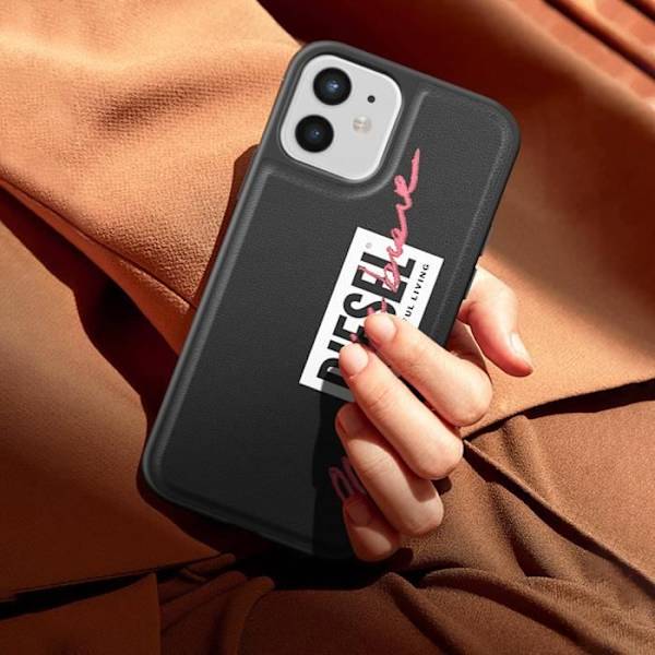 Fodral till iPhone 12 Mini Anti-fall 1.5m Slogan Only the brave Diesel Black Svart