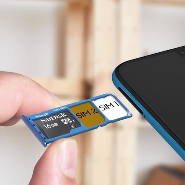 Ersättningsfack för SIM-kort för Samsung Galaxy A50 Blue Blå