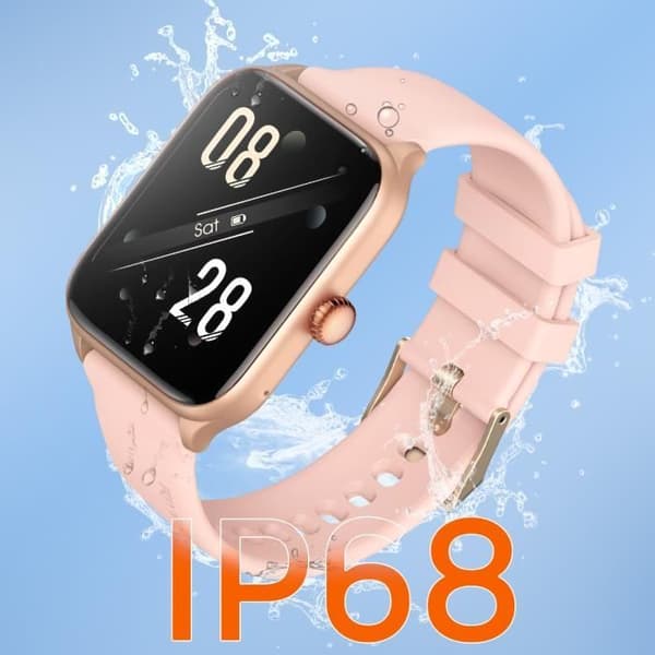Smartwatch - RIVERSONG - Motive 6 Pro - Rosa - Stemmeassistent - IP68 - 7 dages batterilevetid