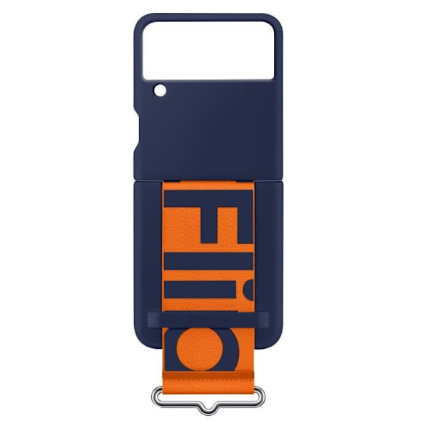 Fodral - Samsung - Galaxy Z Flip 3 5G - Mjuk Silikon - Inbyggd Rem - Tunn Profil Orange, Mörkblå