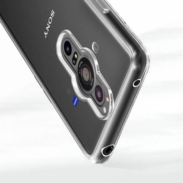 Skyddsfodral - AVIZAR - Sony Xperia Pro-I - Mjuk silikon - 9H härdat glas - Genomskinlig Transparent