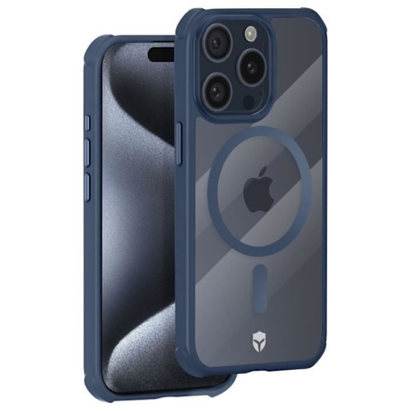 MagSafe suojakuori iPhone 15 Prolle pudotusta estävä 3m mattapintainen Force Case Midnight Blue Blå