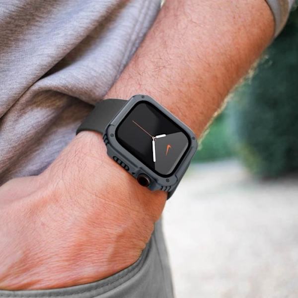 Fullt skydd härdat glas Apple Watch Series 6 / 5 / 4 / SE 44mm Grå Grå