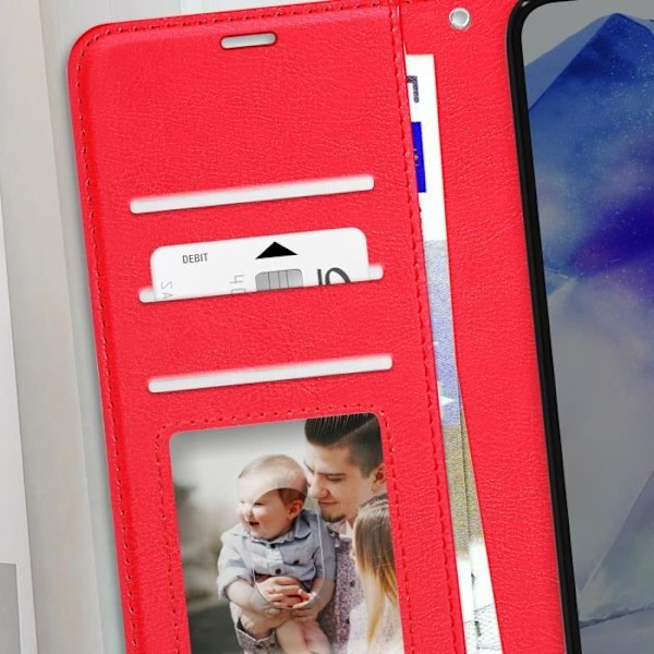 Fodral för Samsung Galaxy A56 Plånbok med Rem Mayaxess Röd Röd