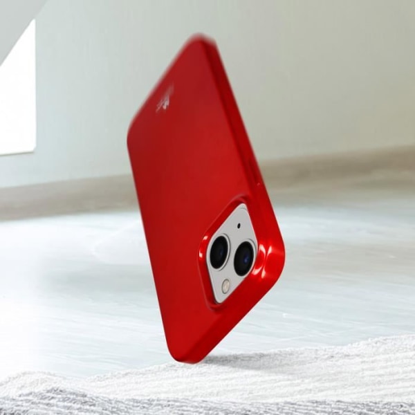 Apple iPhone 13 Mini Silikon Gel Glänsande Effekt Metallic Mercury Red Fodral Röd