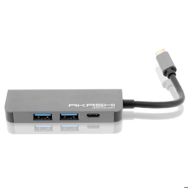 Hub USB Typ C 4 i 1 Multiports HDMI 4K / USB 3.0 / Typ-C Akashi - Grå