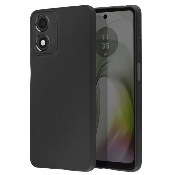 Coque til Motorola Moto E14 - Mate - Fleksibel - Sort - Kradsikker beskyttelse - Elegant design Svart
