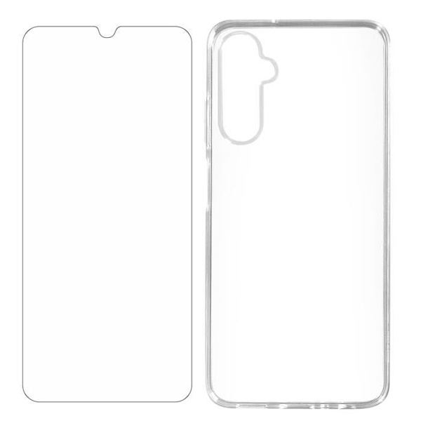 Etui til Samsung Galaxy A05s - 4SMARTS - Stiv - 9H hærdet glas - Gennemsigtig Transparent