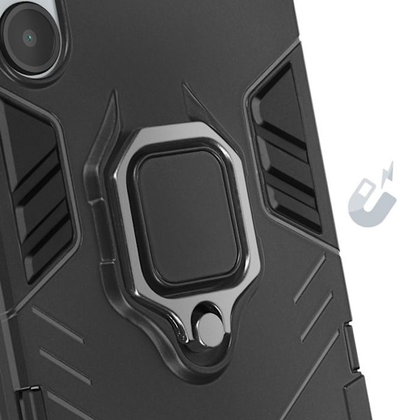 Coque til Samsung Galaxy A16 med ringe støtte Stødabsorberende Sort Svart