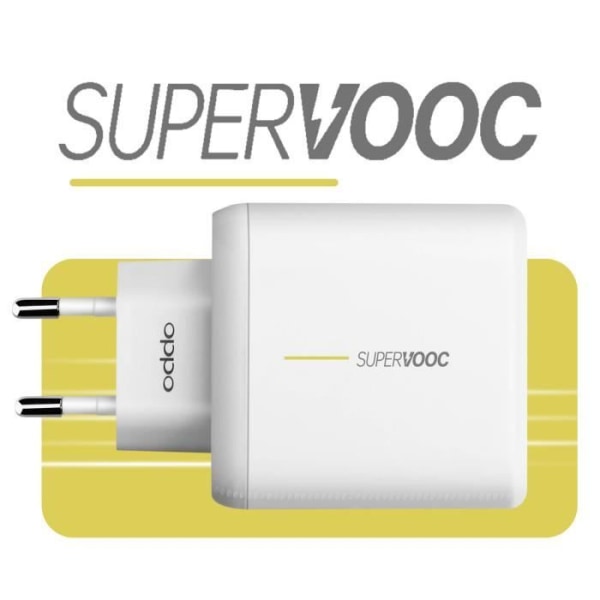 Virallinen Oppo USB SuperVOOC 65W verkkolaturi, valkoinen