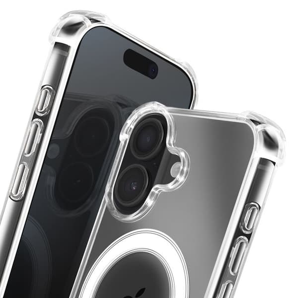 Coque Magsafe - TACTICAL - iPhone 17 - Militærbeskyttelse - Transparent - Glat design Vit