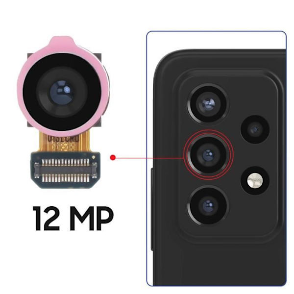 Reservedel 12MP ultra vidvinkel kamera til Samsung Galaxy A72, A54 og A52 Original