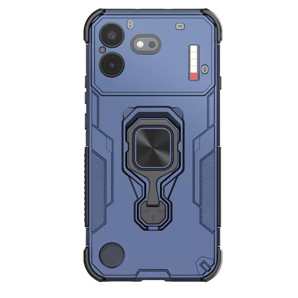 Cover til Nothing Phone 4b med roterende ring og støttefunktion i natblå Blå