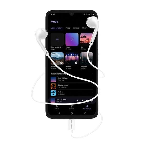 Trådade hörlurar - MAYAXESS - För Galaxy A34 - USB-C - Inbyggd mikrofon - Vit Vit