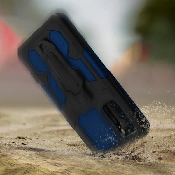 Coque - Huawei - P40 - Iskunkestävä - Jalusta - Metalli vyöklipsi Sininen Blå
