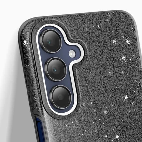 Coque - Samsung - Galaxy A15 - Ultrafin silikone - Glitrende - Sort Svart
