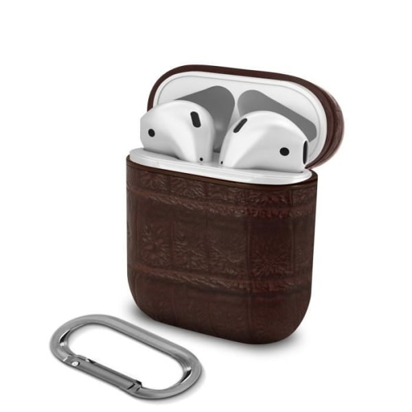 Devia Lux Series Magnetic Crocodile Leather Look AirPods Fodral Brun