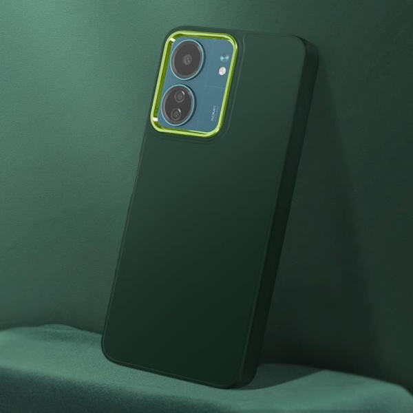 Kotelo Xiaomi Redmi 13C Silicone Contour Cameralle Metallinen kuusenvihreä Grön