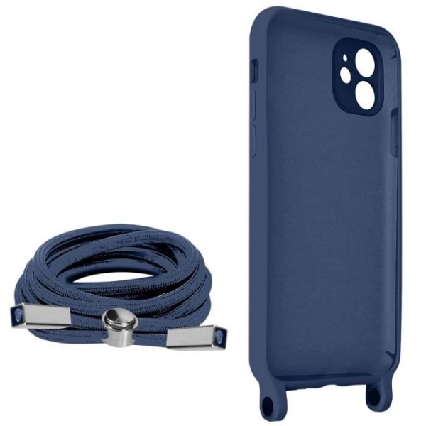 iPhone 11 Lanyard Case Puolijäykkä kaulahihna 80 cm Sininen