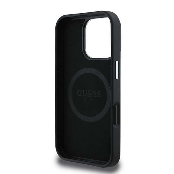Kotelo iPhone 16 Prolle - Guess Triangle Graained MagSafe (GUHMP16LPGPGTSPSK) - musta