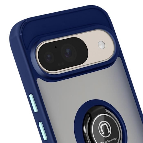 Coque för Google Pixel 9 och Pixel 9 Pro med Videostöd RIng Blå Natt Blå