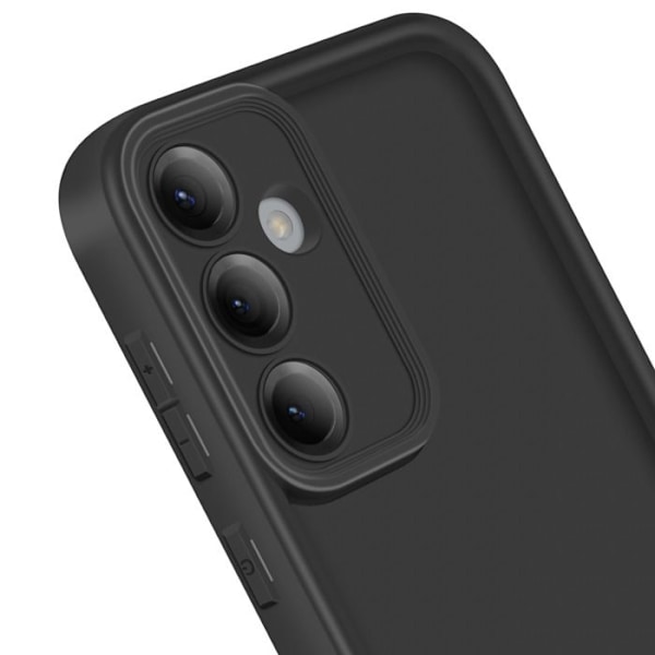 Samsung Galaxy S25 Silikone Soft Touch Cover med Hævede Kanter Sort Svart