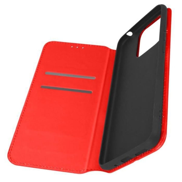 Kansi Xiaomi Redmi 10C Flip Wallet Support Video punainen