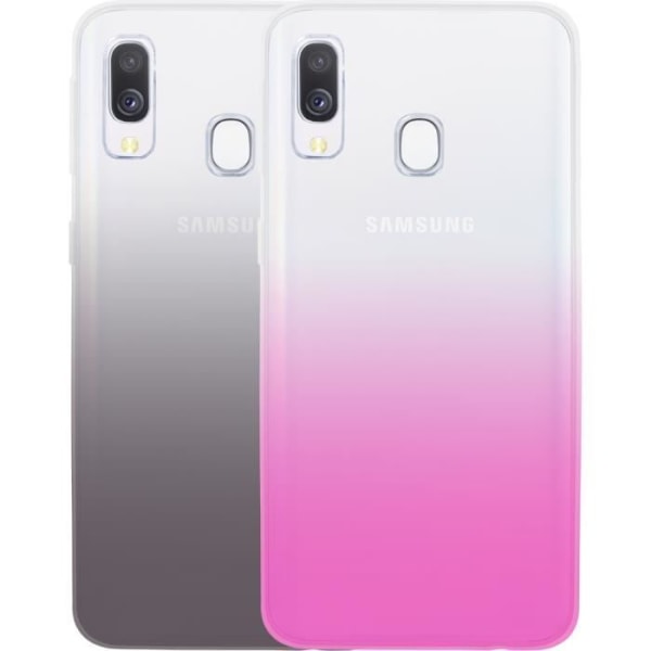 Pakkauksessa 2 Colorblock puolijäykkää koteloa Samsung Galaxy A40:lle