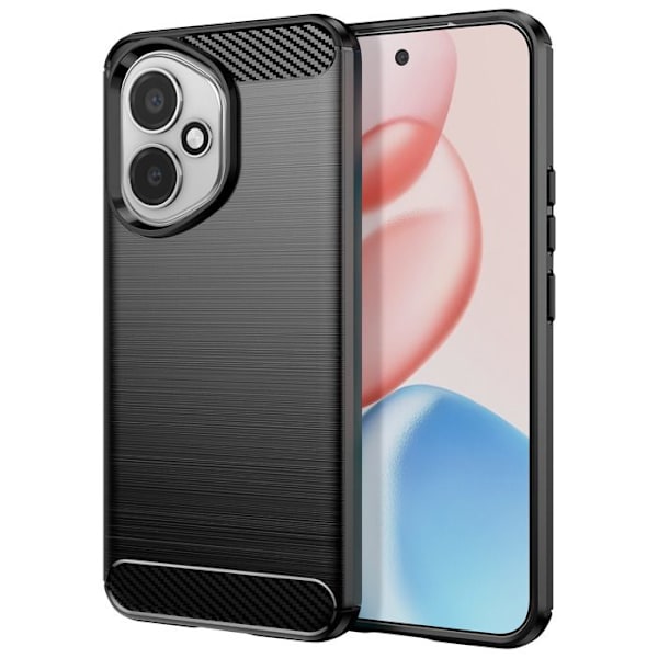 Coque til Honor 400 Silikone Design Carbon Børstet Sort
