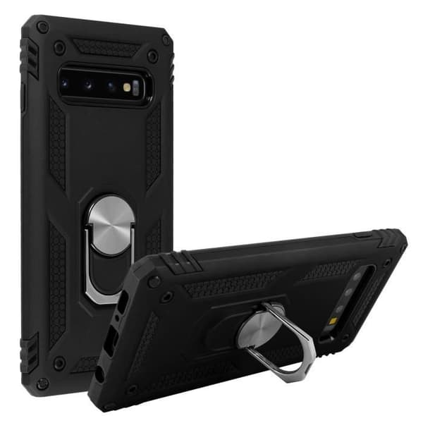 Coque - AVIZAR - Galaxy S10 - Bi-materialer - Stødabsorberende - Forvandlingsbart video-stativ Svart