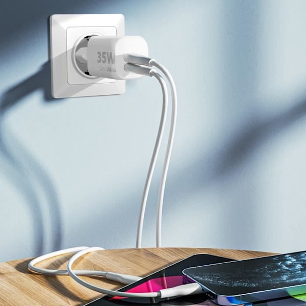 GaN² Sector Laturi 35 W USB C + USB Compact Format Xtorm White Vit