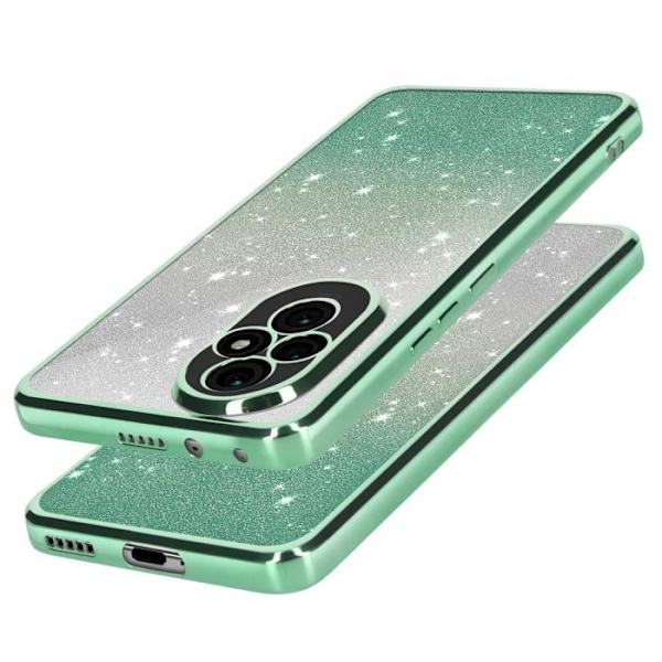 Fodral för Honor 200 Glitter Pattern Gradient Silicone Camera Protected Green Grön