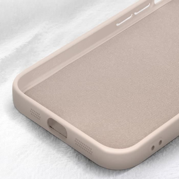 Silikonfodral till iPhone 15 - AVIZAR - Sweet Series - Blekrosa - Skyddat kamerablock - Soft Touch Puderrosa