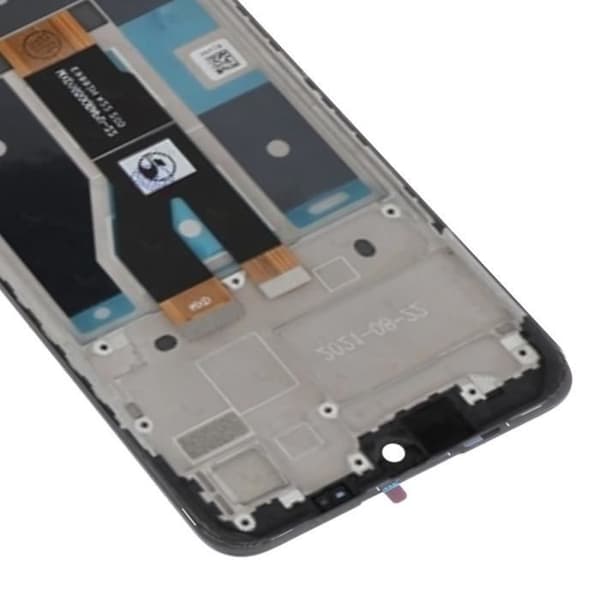 Komplet blok til Realme C11 2021 LCD-skærm berøringsglas chassis Svart