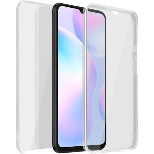 Skyddande skal - AVIZAR - Xiaomi Redmi 9A - Hård baksida - Mjuk framsida - Transparent Transparent