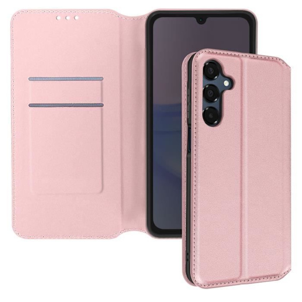 Kotelo Samsung Galaxy A16 Flip Card - ja Video Holder Champagne Pink -kotelolle Rosa