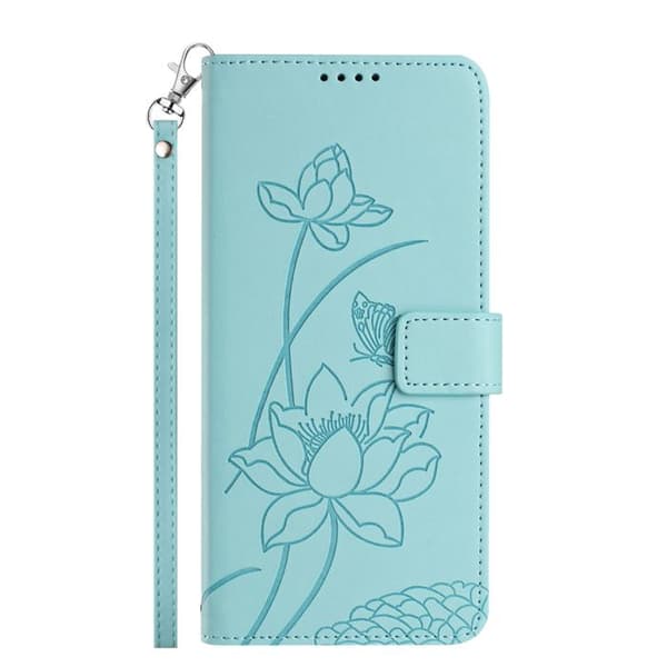 Pungetui til Honor 600 Smart Lotus Oriental mønster med turkis håndledsrem Blå