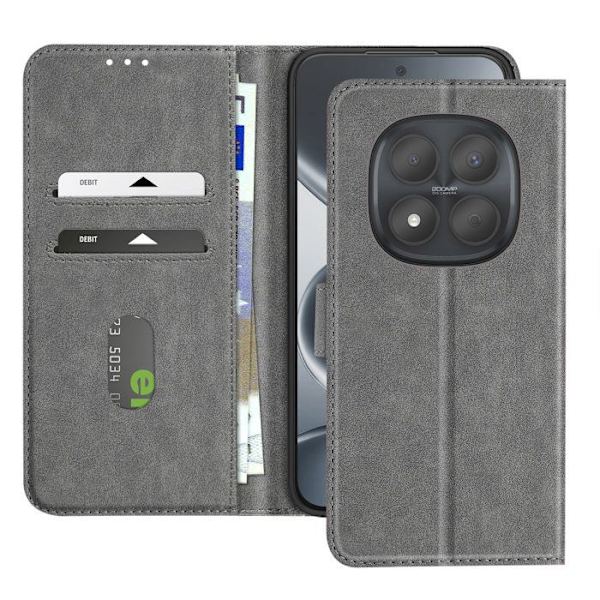 Pungetui til Redmi Note 15 Pro 5G Chesterfield Grainet Standfunktion Grå Grå