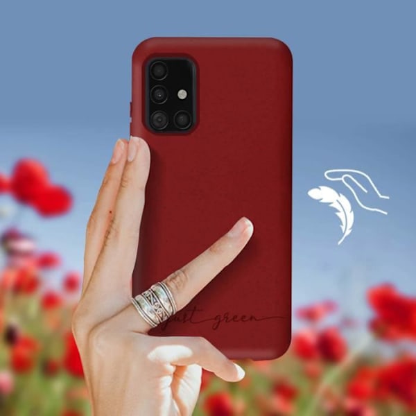 Fodral till Samsung Galaxy A51 - JUST GREEN - Slitstark - Röd Röd
